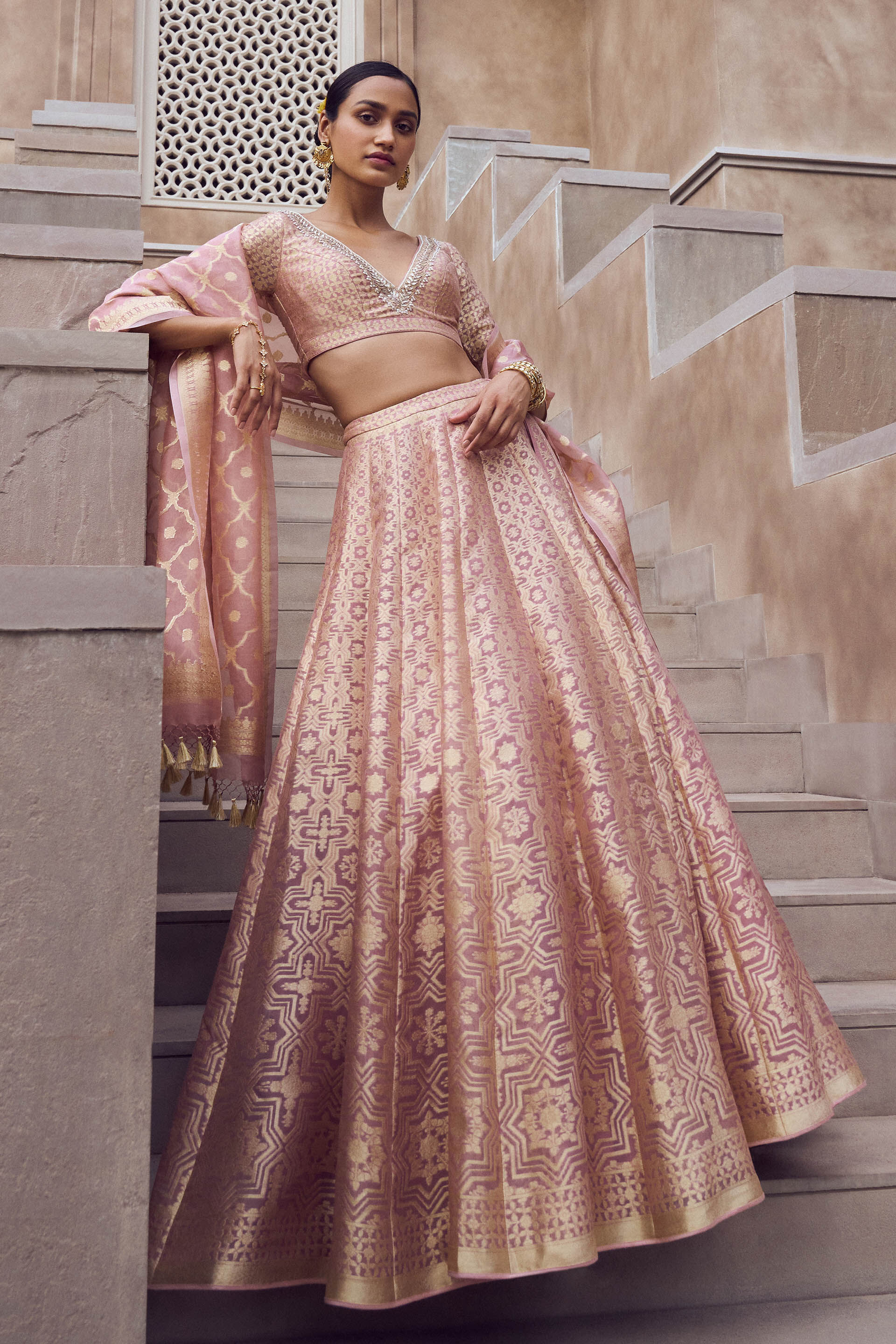 Buy Bollywood Model Red silk wedding lehenga choli in UK, USA and Canada