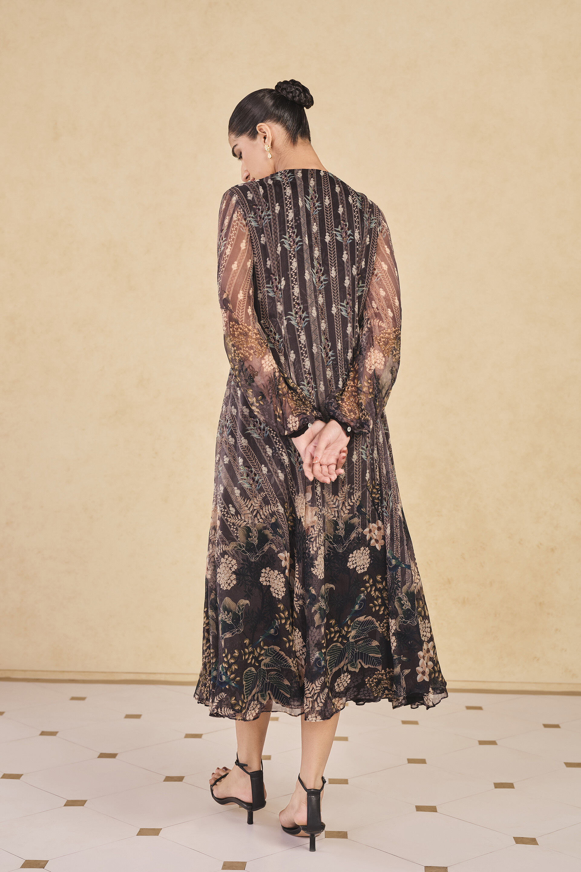 Jumaana Printed Dress - Black, Black, image 3