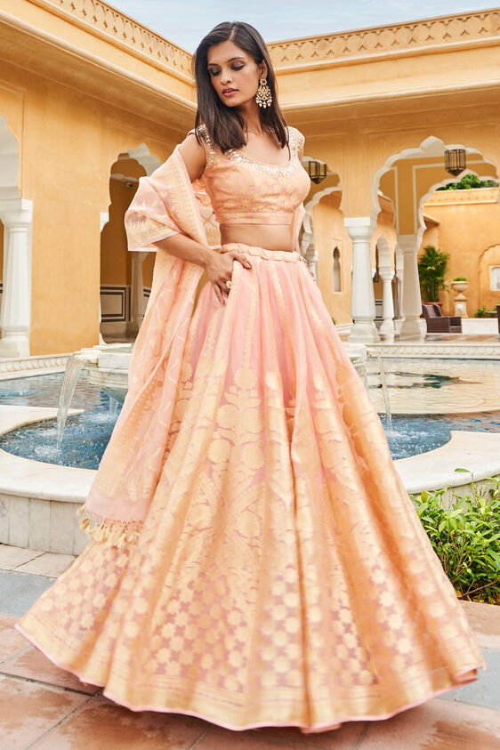 Zaina Lehenga Set, Blush, image 1