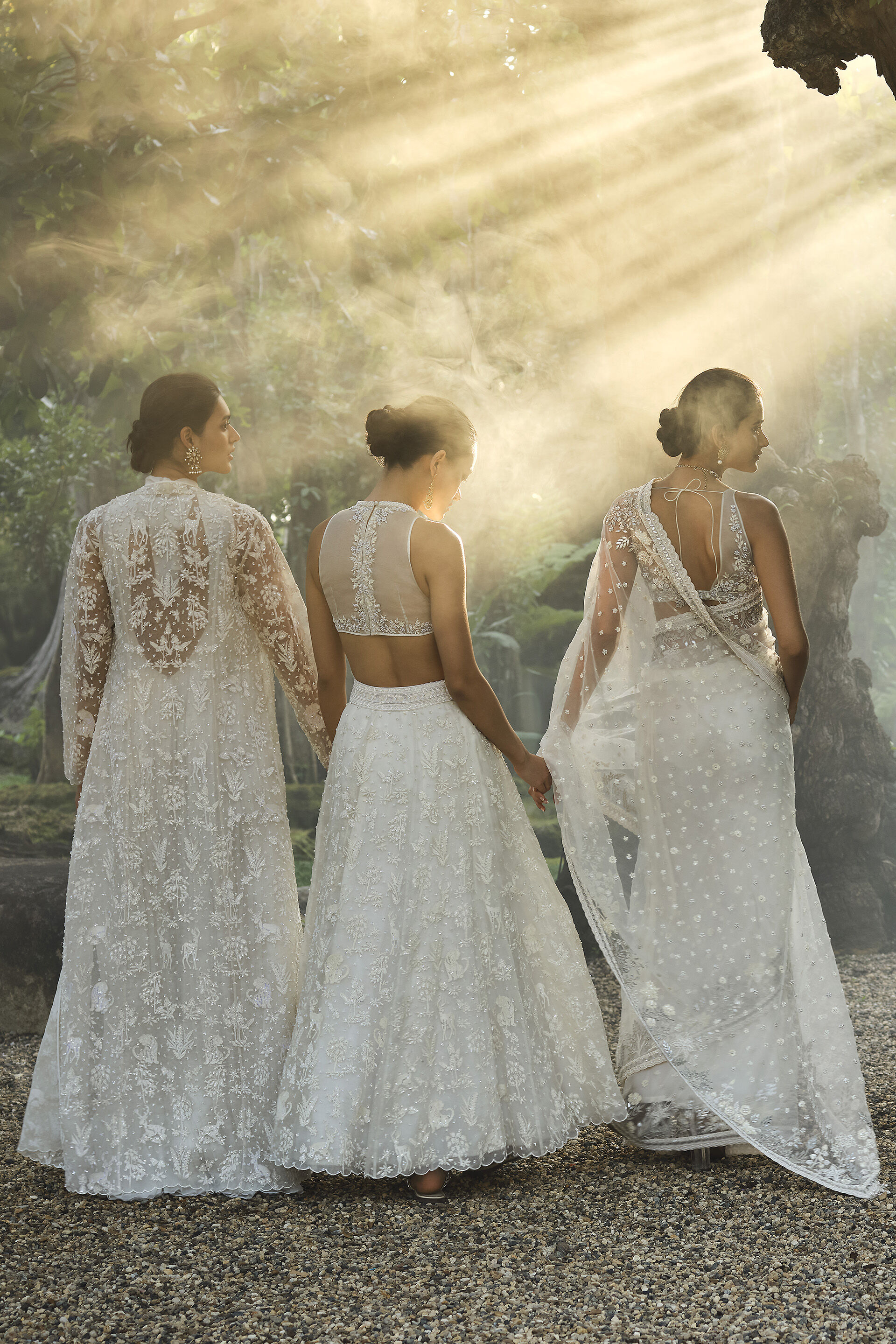 Amadahy Embroidered Silk Skirt Set - Ivory, Ivory, image 4