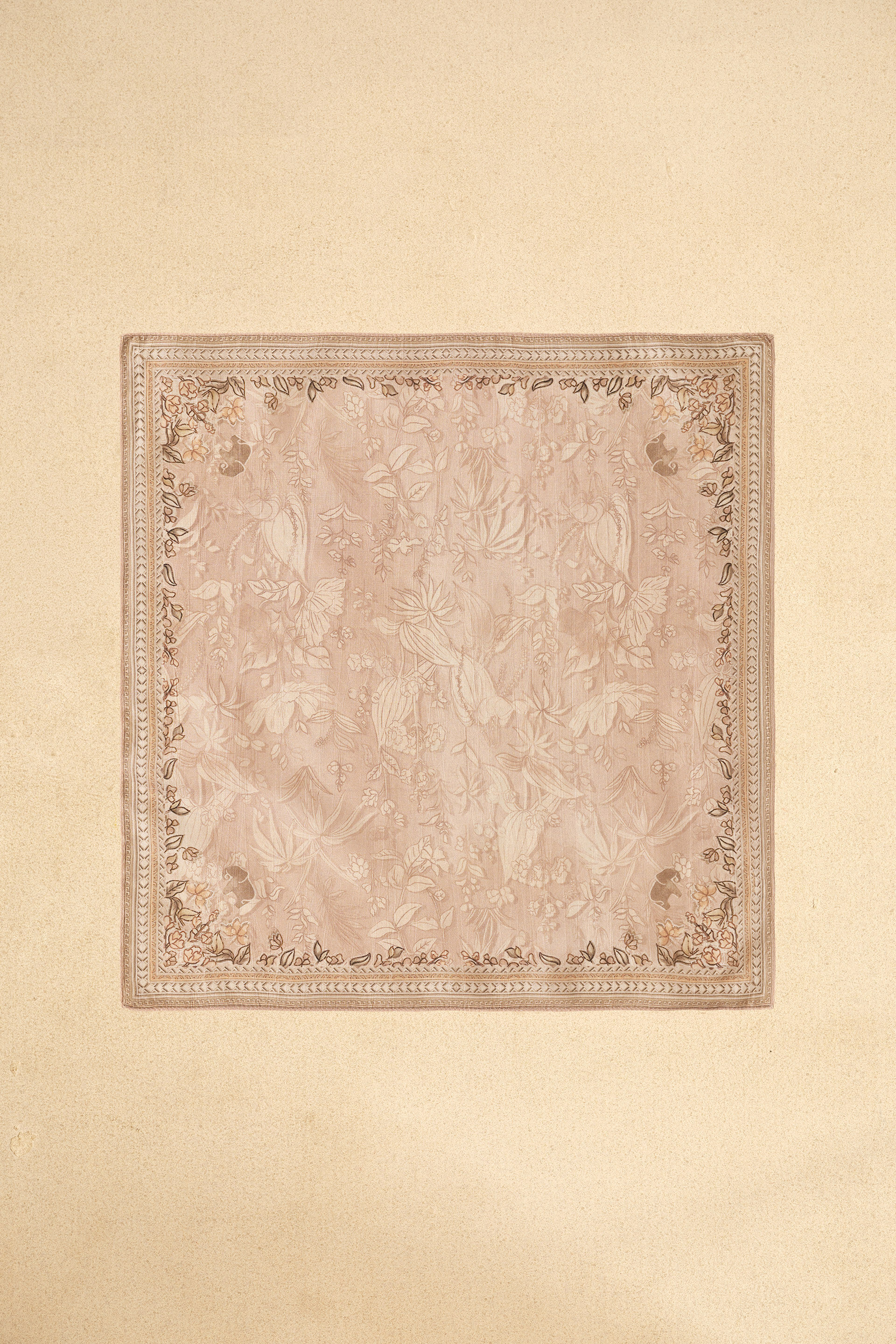 Zafar Silk Pocket Square - Blush