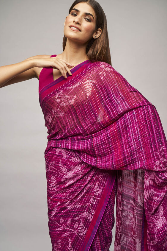 Midha Saree - Purple, , image 6