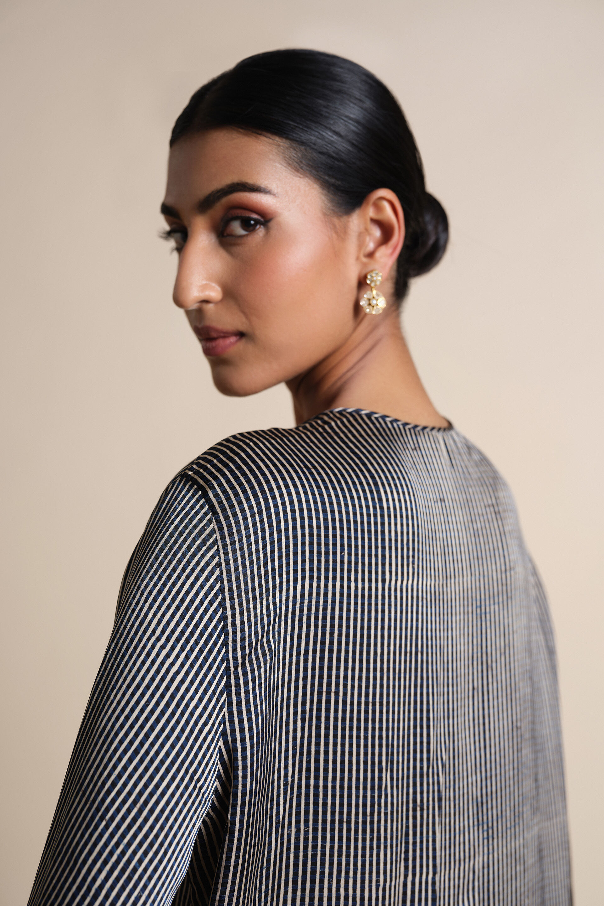 Gwylan Hand-block Printed Co-ord - Grey, Grey, image 5