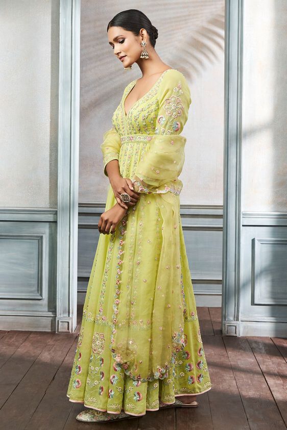 2 - Nihira Anarkali Set – Lime, image 2