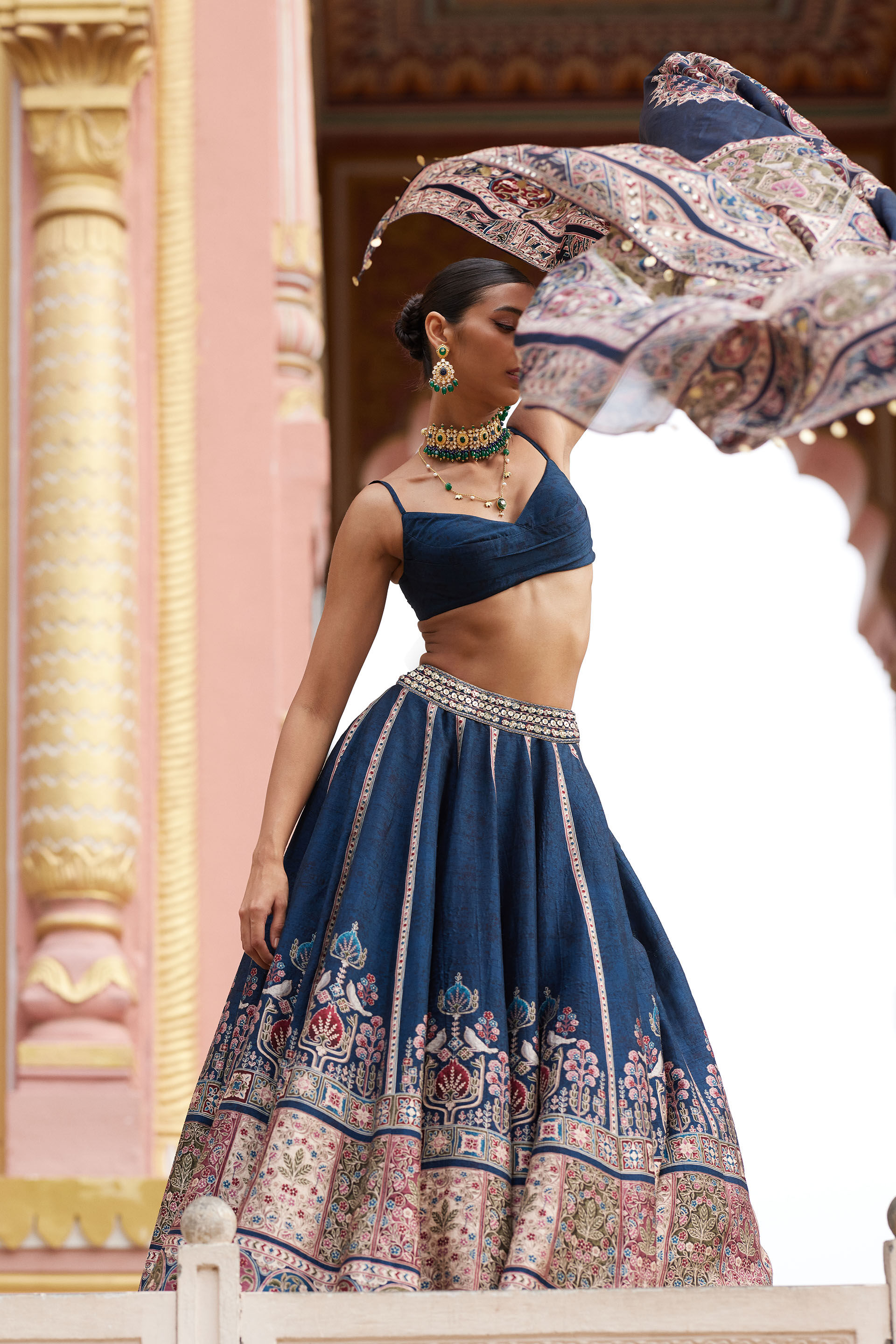 Azka Embroidered Lehenga Blue