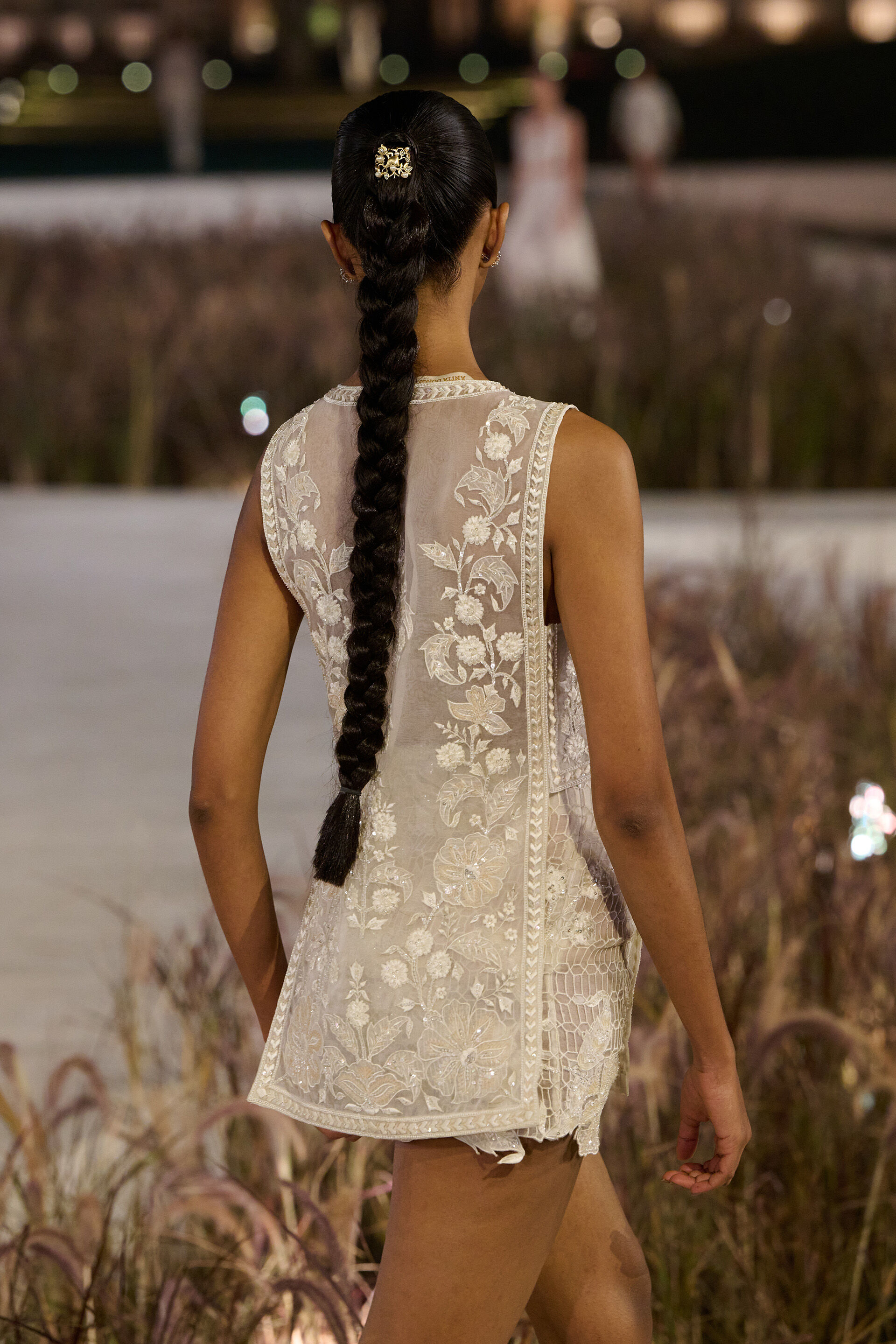 Siofra Embroidered Applique Skirt Set - Ivory