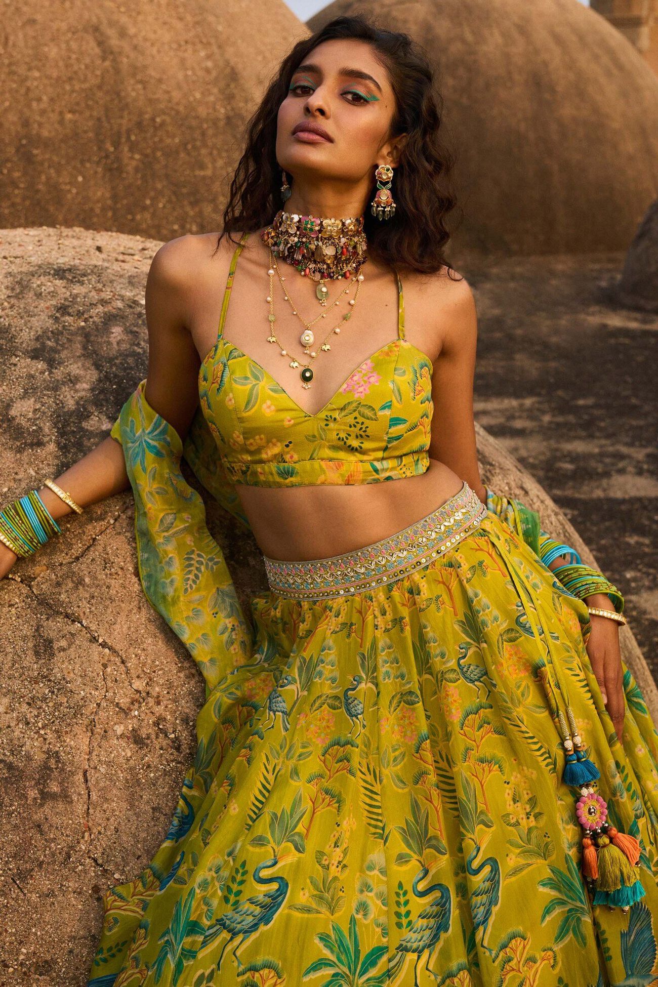 5 - Swan Song Lehenga Set - Lime, image 5