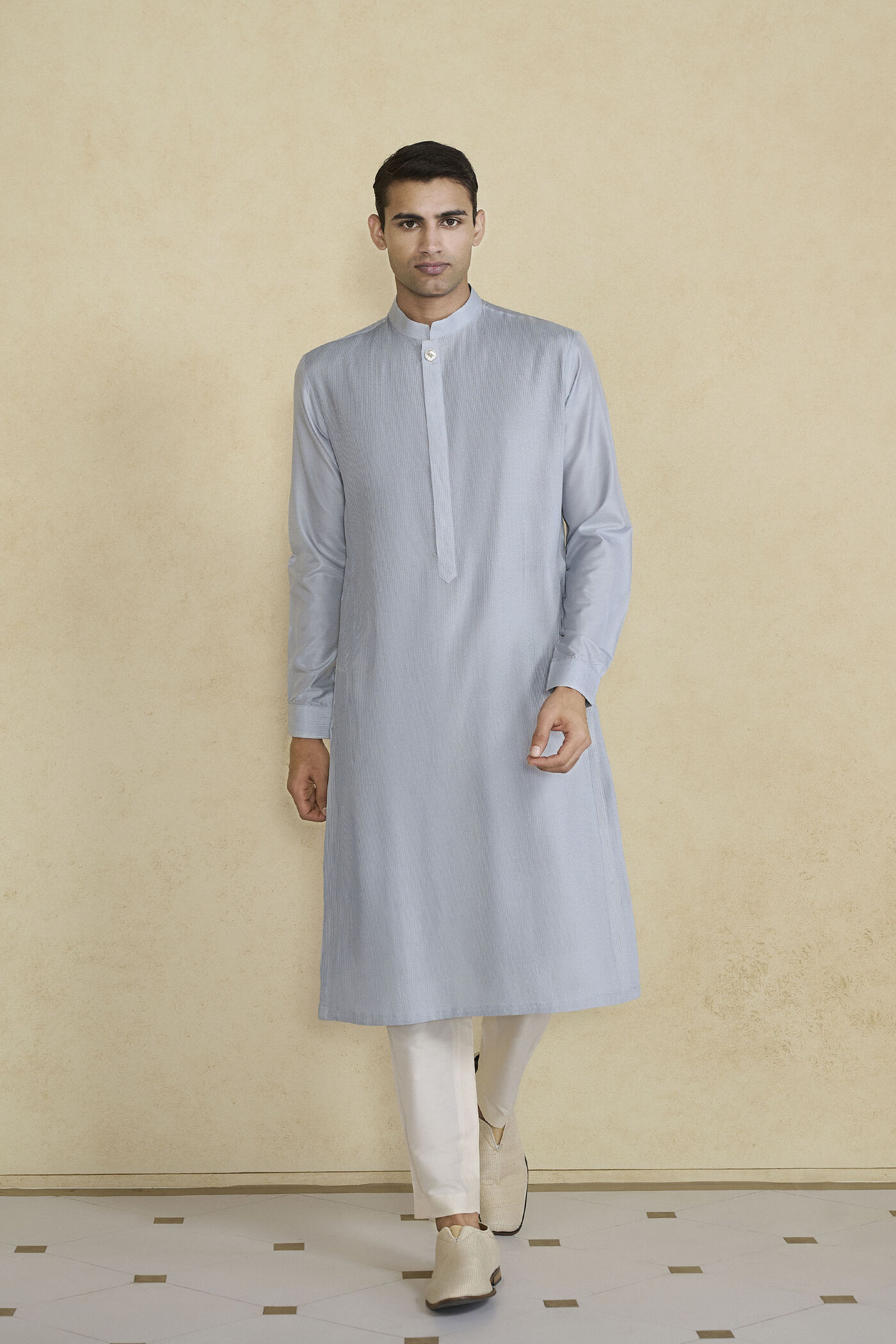 Samit Silk Kurta - Grey