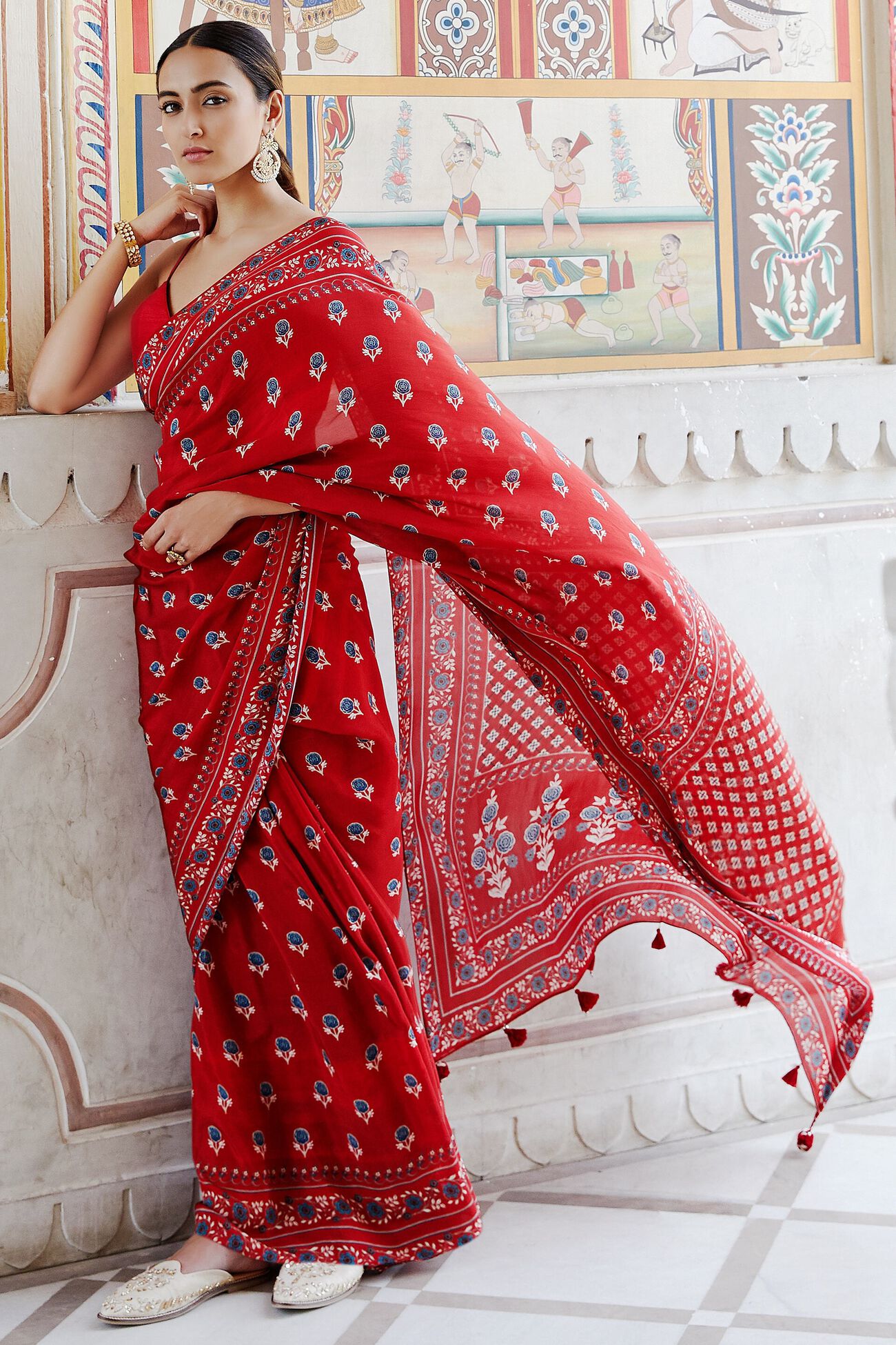 Harisha Saree-Red, Red, image 1