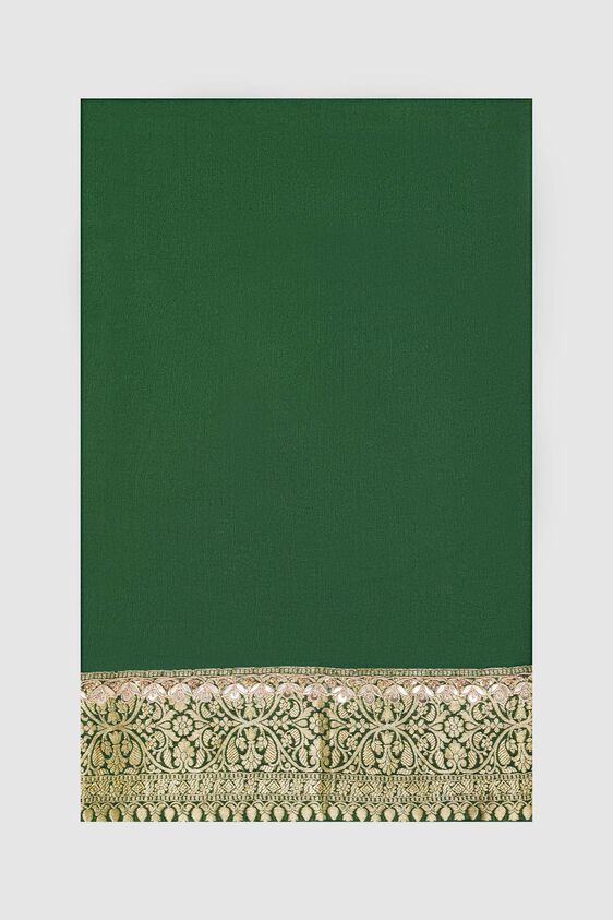 Lekha Benarasi Saree - Green, Green, image 8