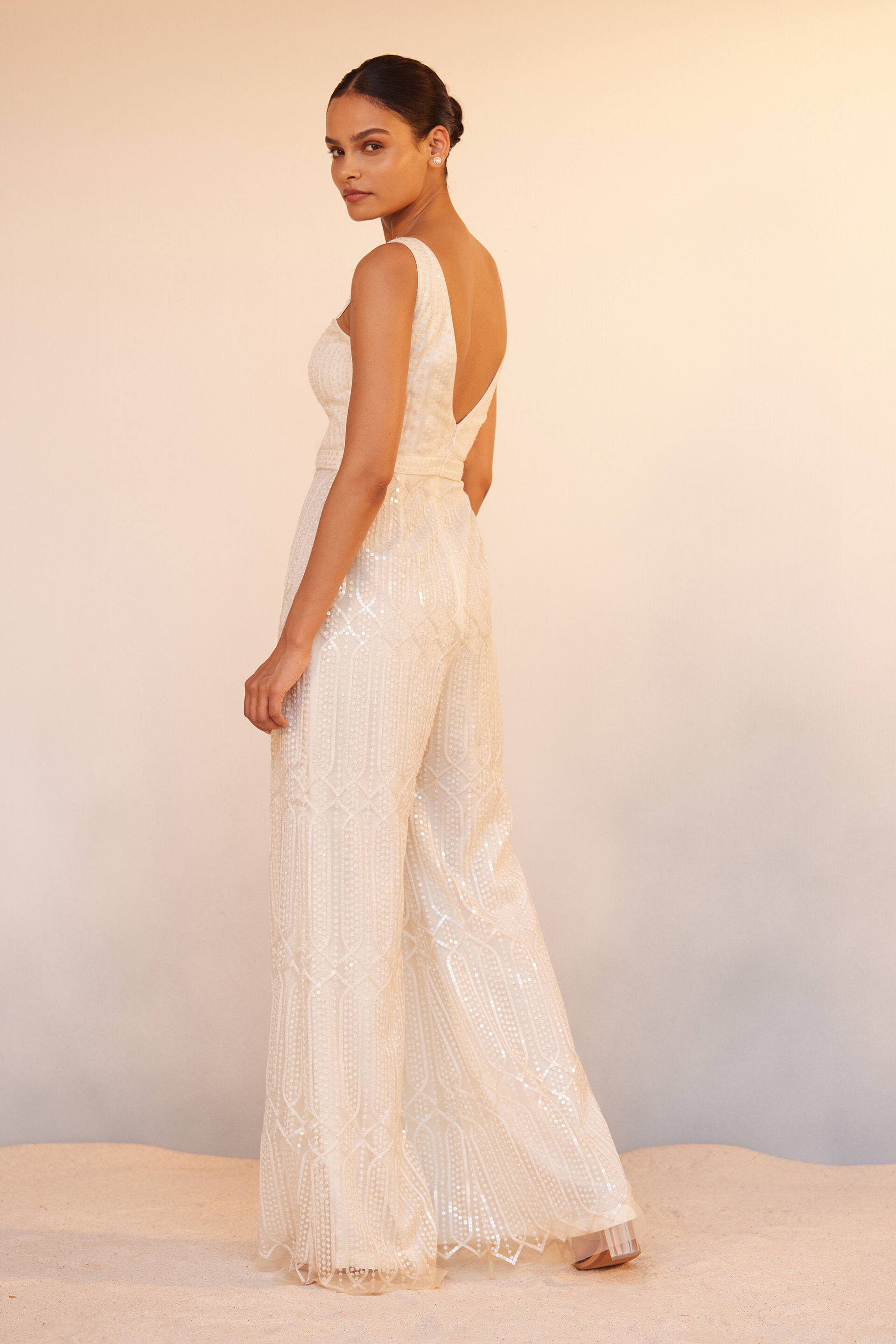 Ivory sequin jumpsuit 2025
