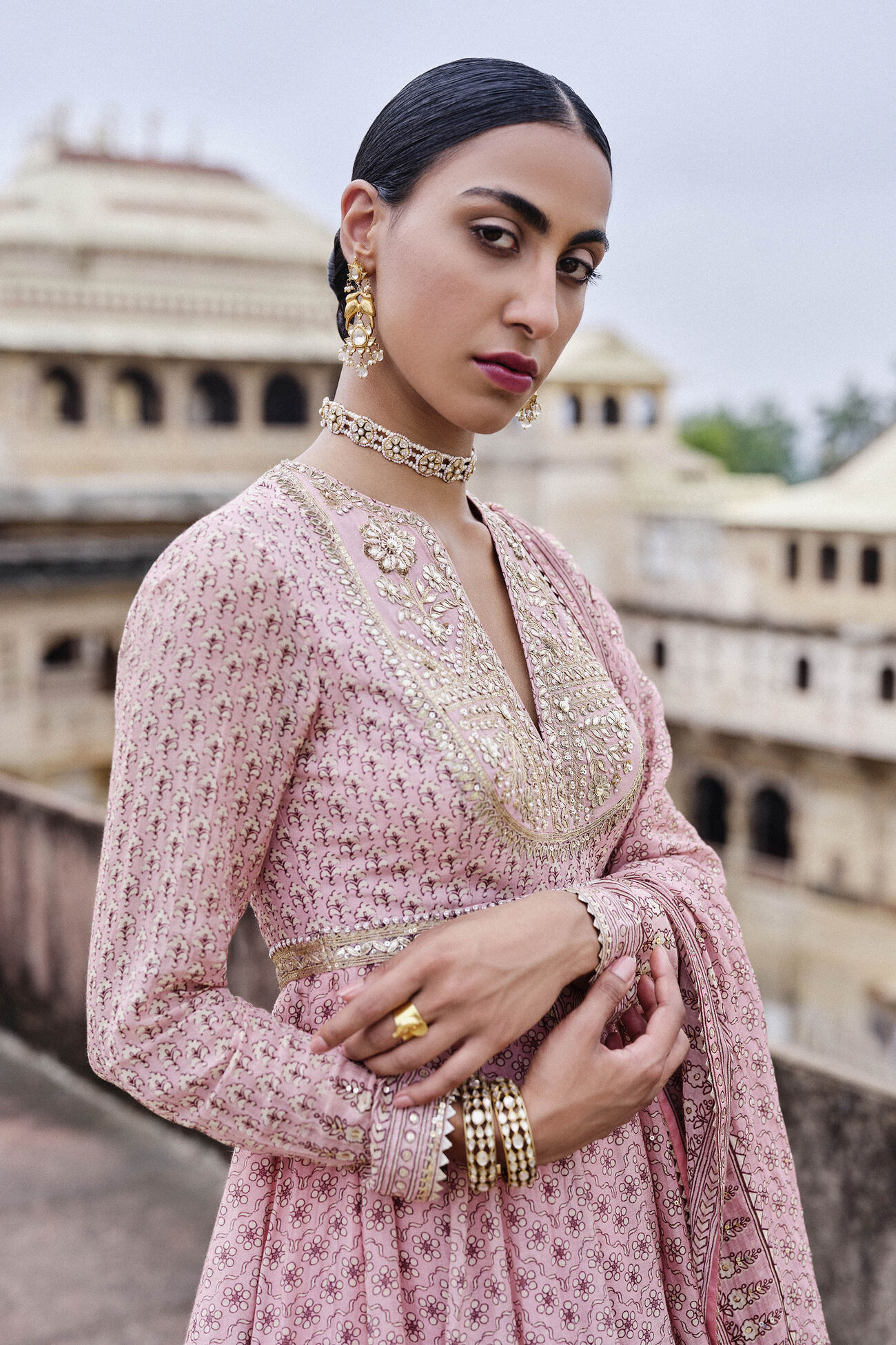 Alara Gota Patti Mul Anarkali Set - Blush, Blush, image 3