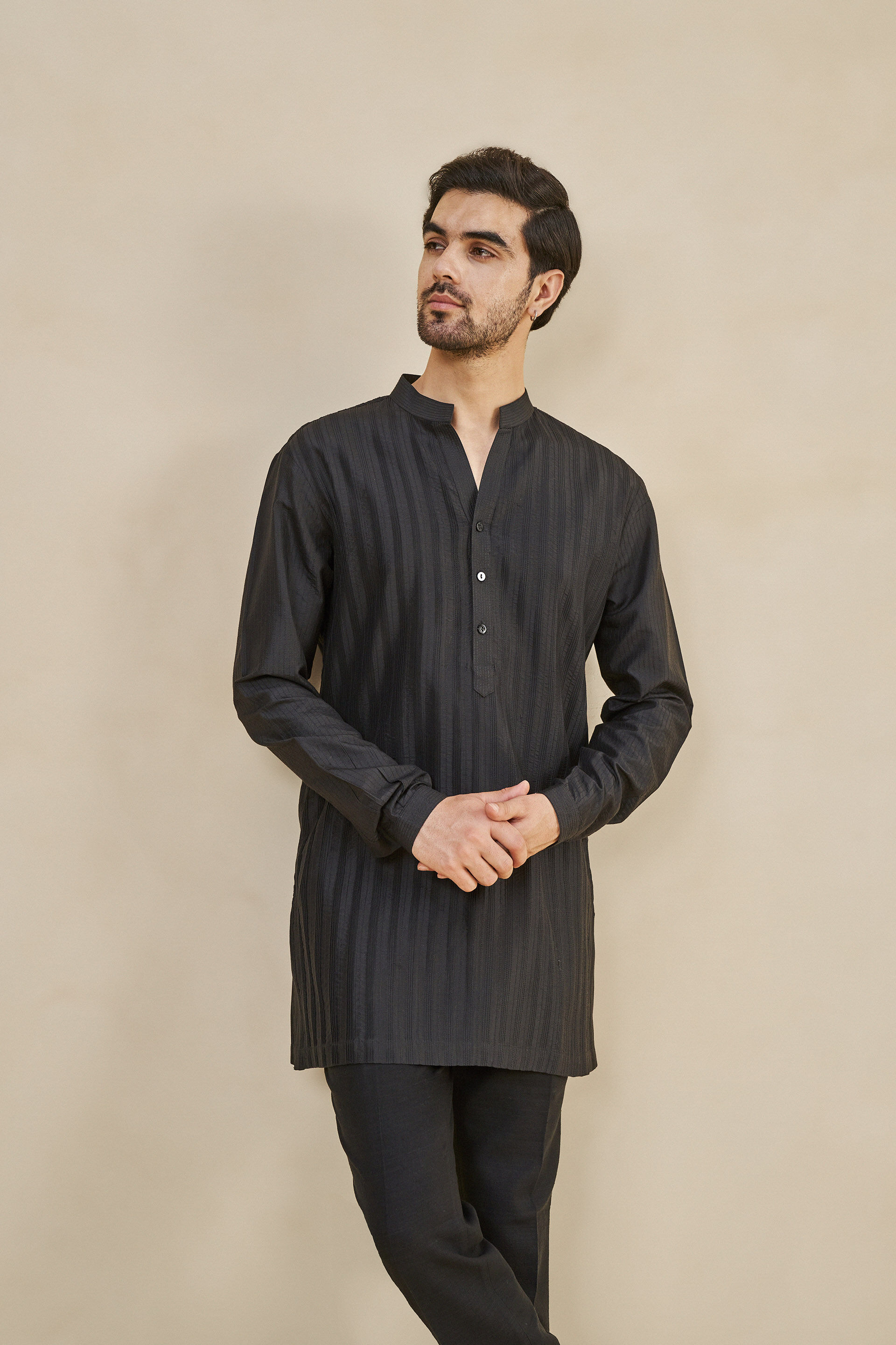 Black Silk Trousers, Black, image 4