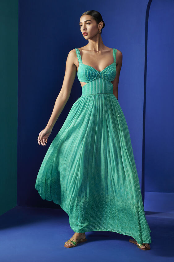 Zefrino Gown - Aqua, Green, image 3
