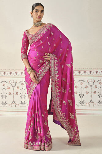 Debasmita Gota Patti Silk Saree - Purple, Purple, image 1