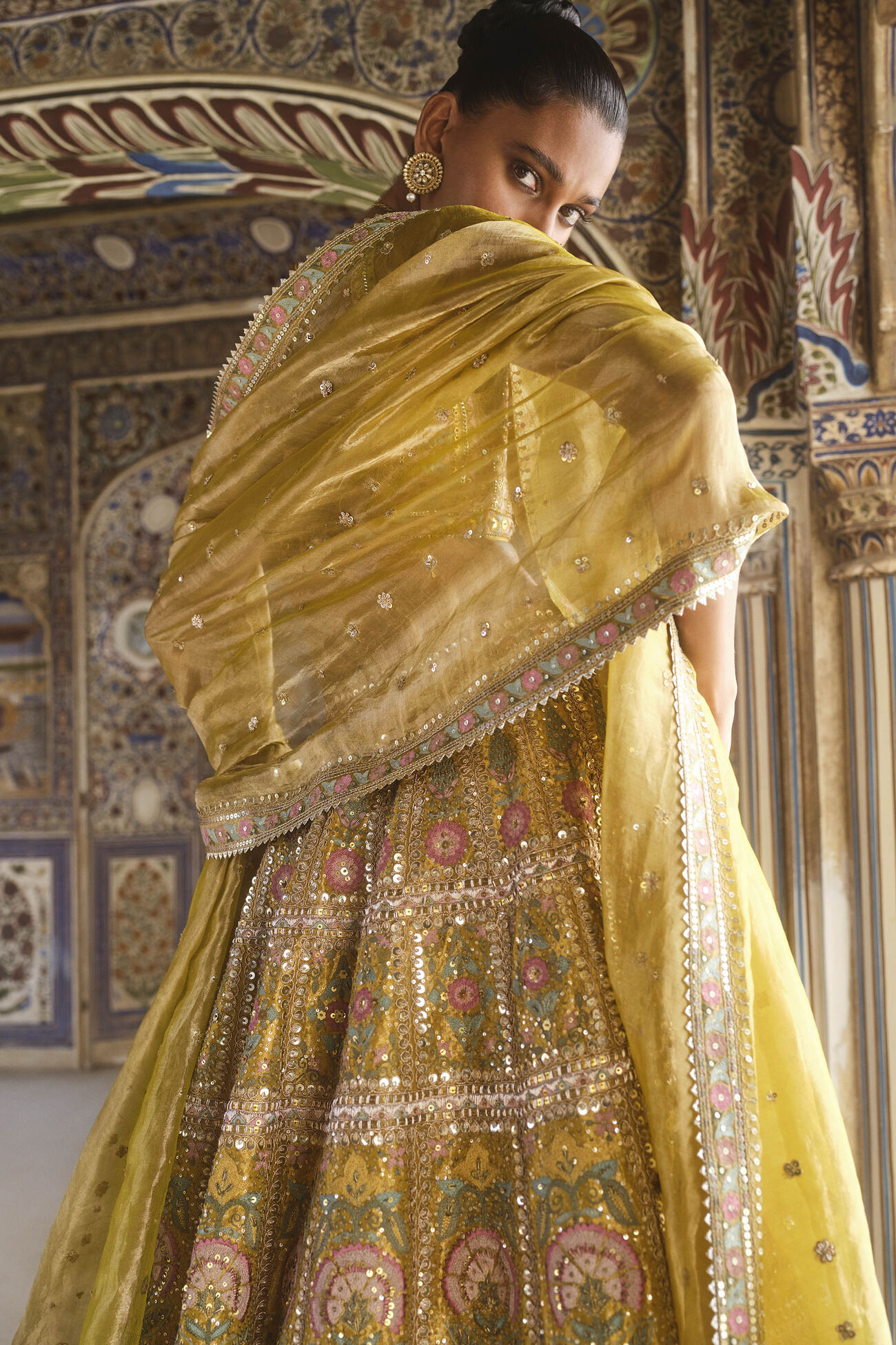 Sol Gota Patti Silk Lehenga Set - Yellow, Yellow, image 5