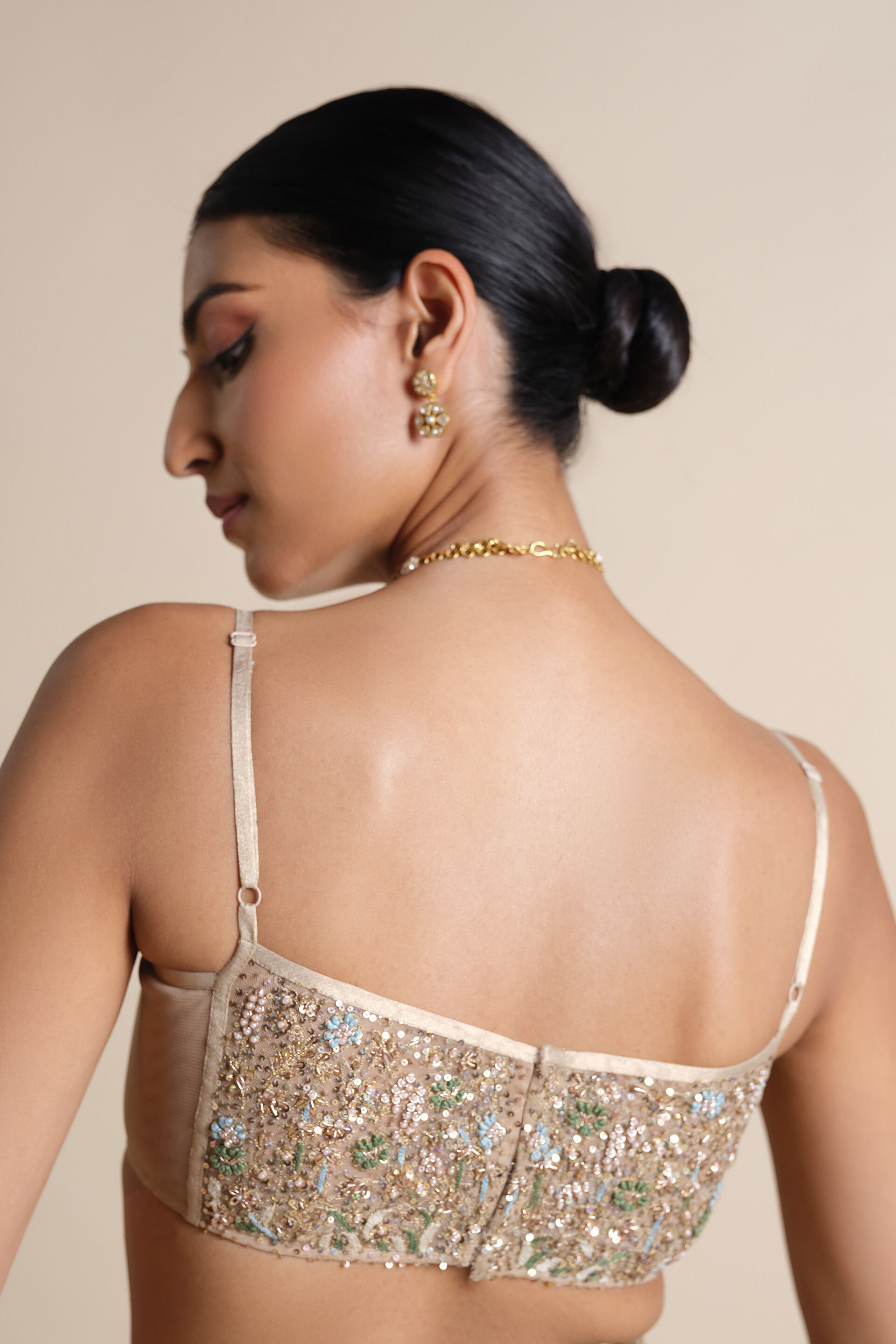 Niamh Embroidered Choli - Gold