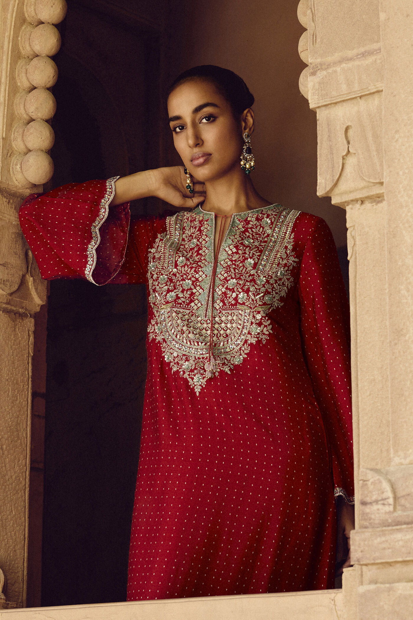 Buy Designer Sindhura Embroidered Silk Kaftan - Red Online for Women from Anita Dongre F25AS28_REDD Buy Designer Sindhura Embroidered Silk Kaftan - Red Online for Women from Anita Dongre F25AS28_REDD