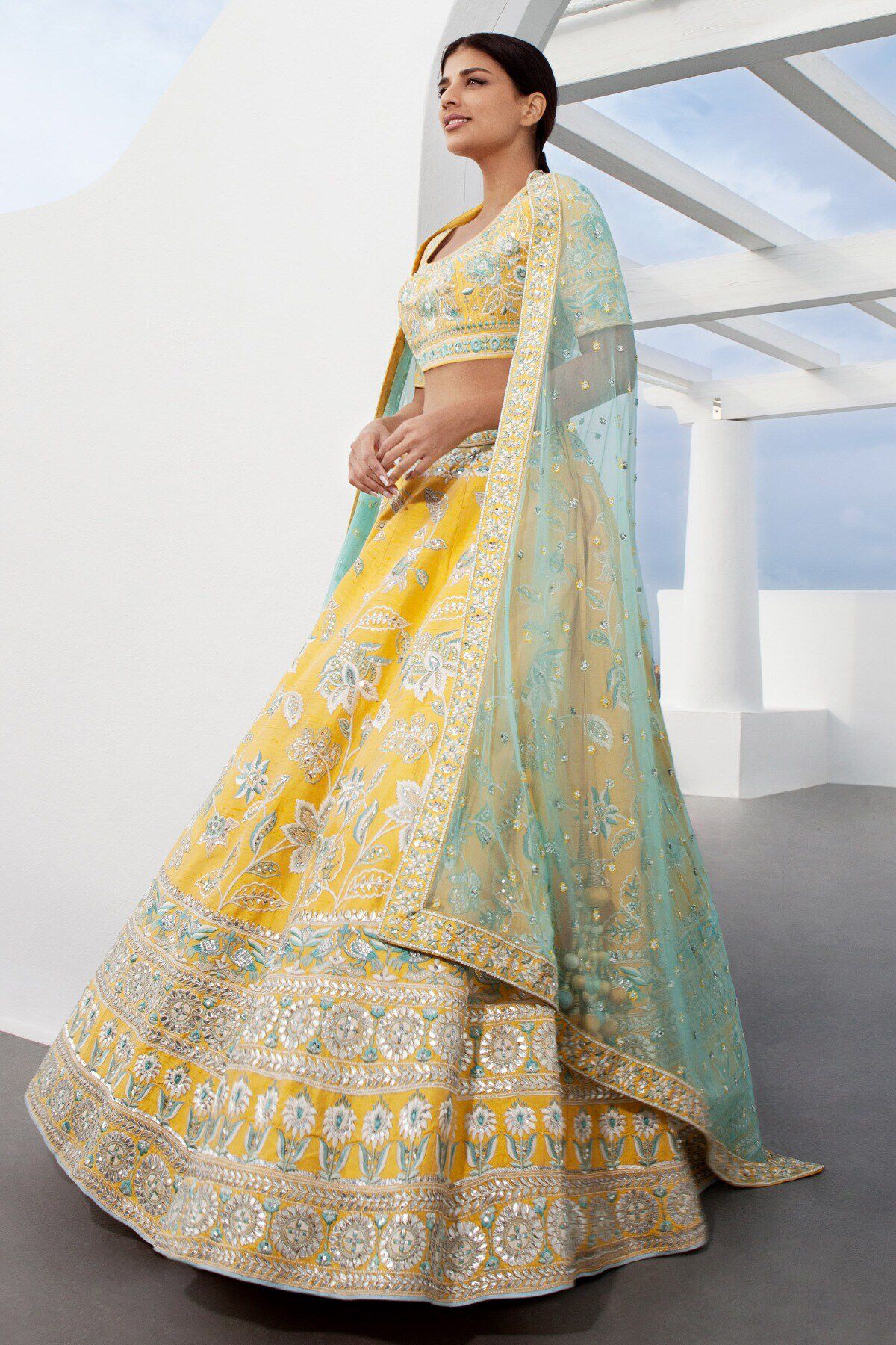 Buy Light Blue Velvet Embroidered Lehenga Online in India @Mohey - Mohey  for Women