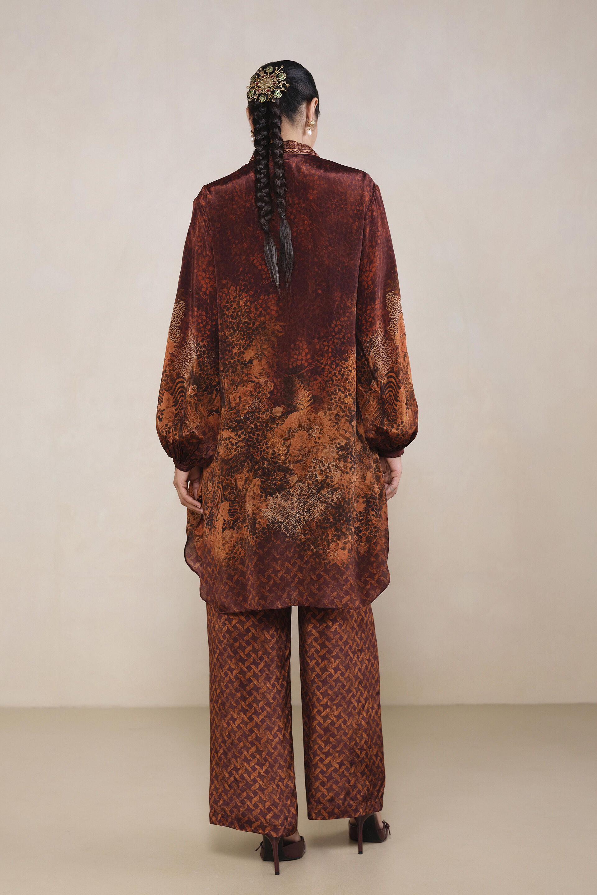 Rhea Printed Co-ord in Rust