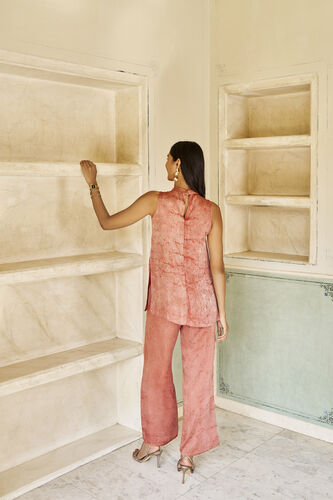 Sienna Hand-block Printed Gold Khadi Coord - Pink, Pink, image 2