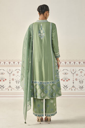 Anedya Kantha Silk Suit Set - Sage, Sage, image 2