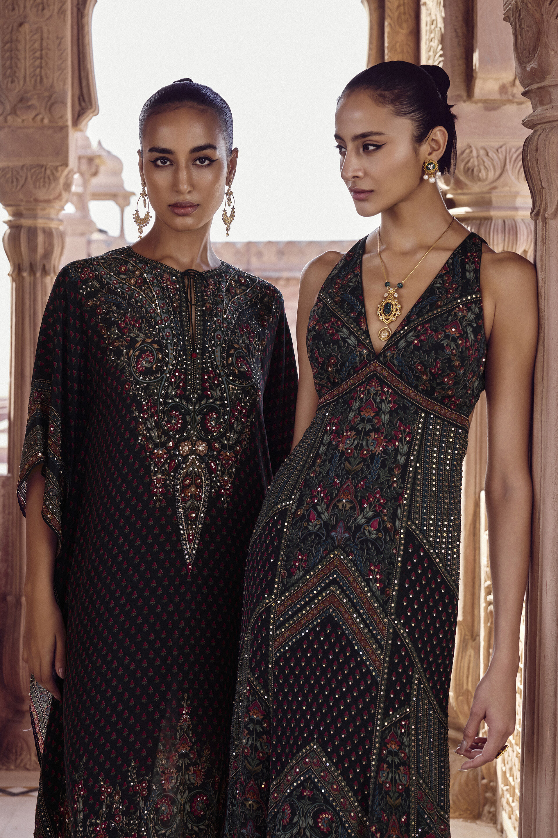 Nameera Embroidered Gown - Black, Black, image 6