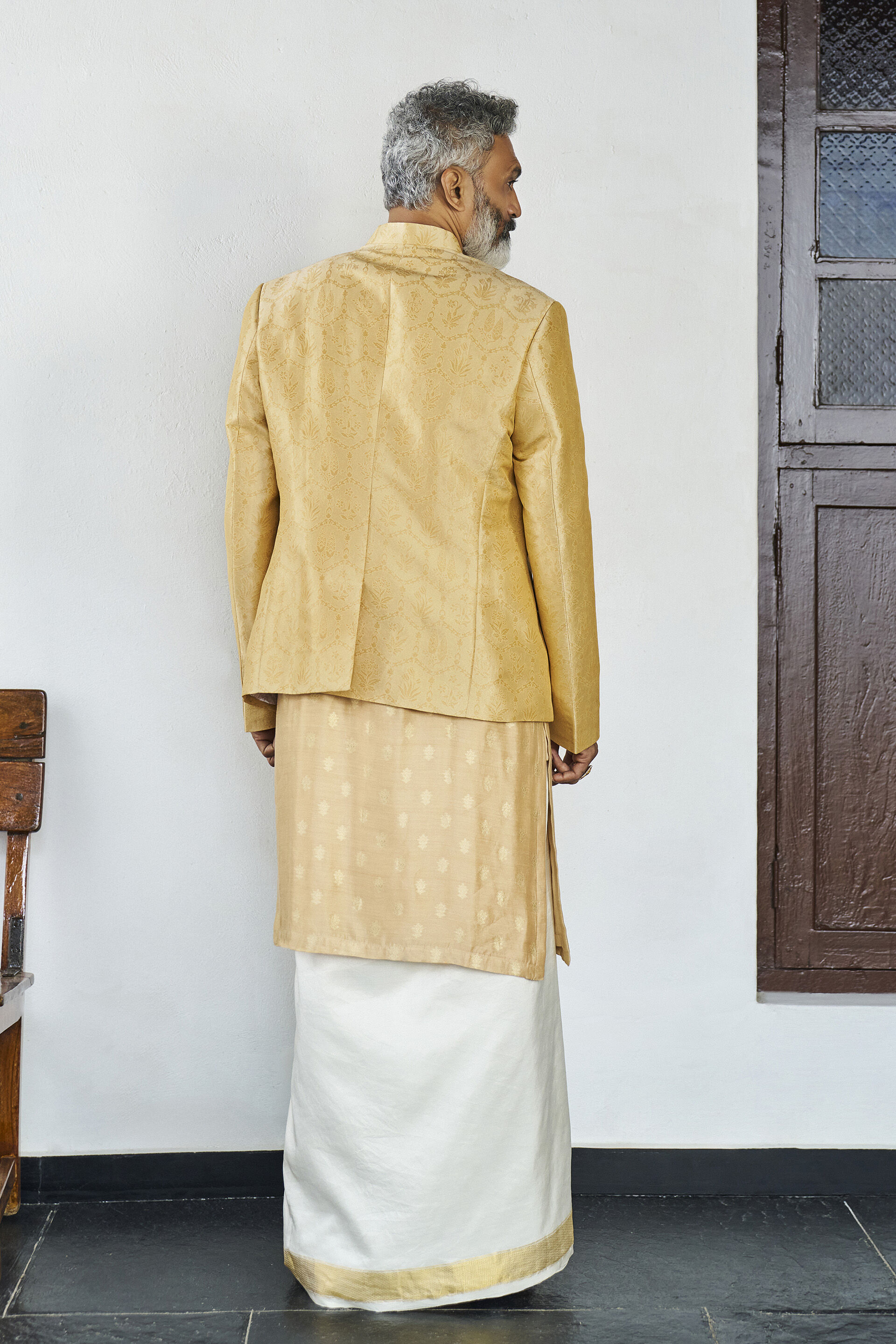 Sanam Bandhgala in Beige Benarasi