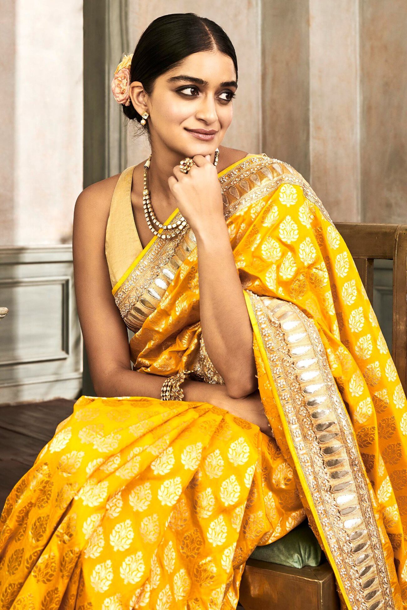 Raika Saree Set - Yellow, Yellow, image 6