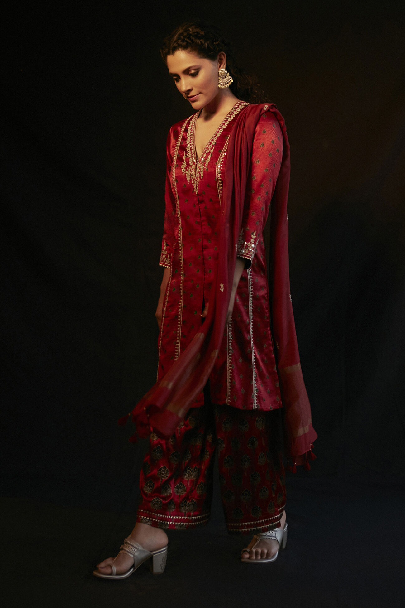 Iqra Suit Set - Red, , image 2