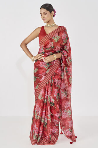 Anava Saree - Red, , image 1