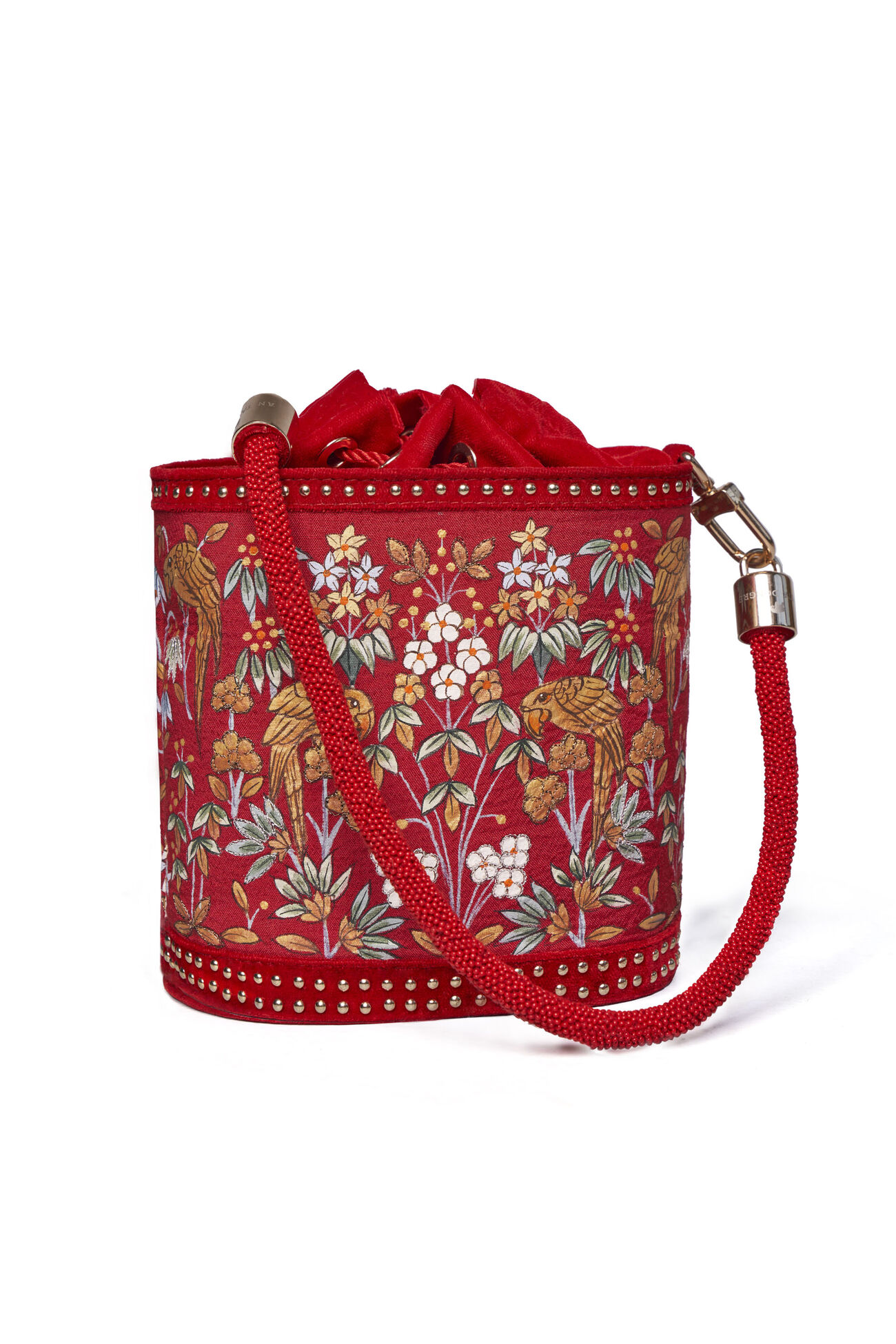 Pichhwai Bucket Bag, Red, image 11
