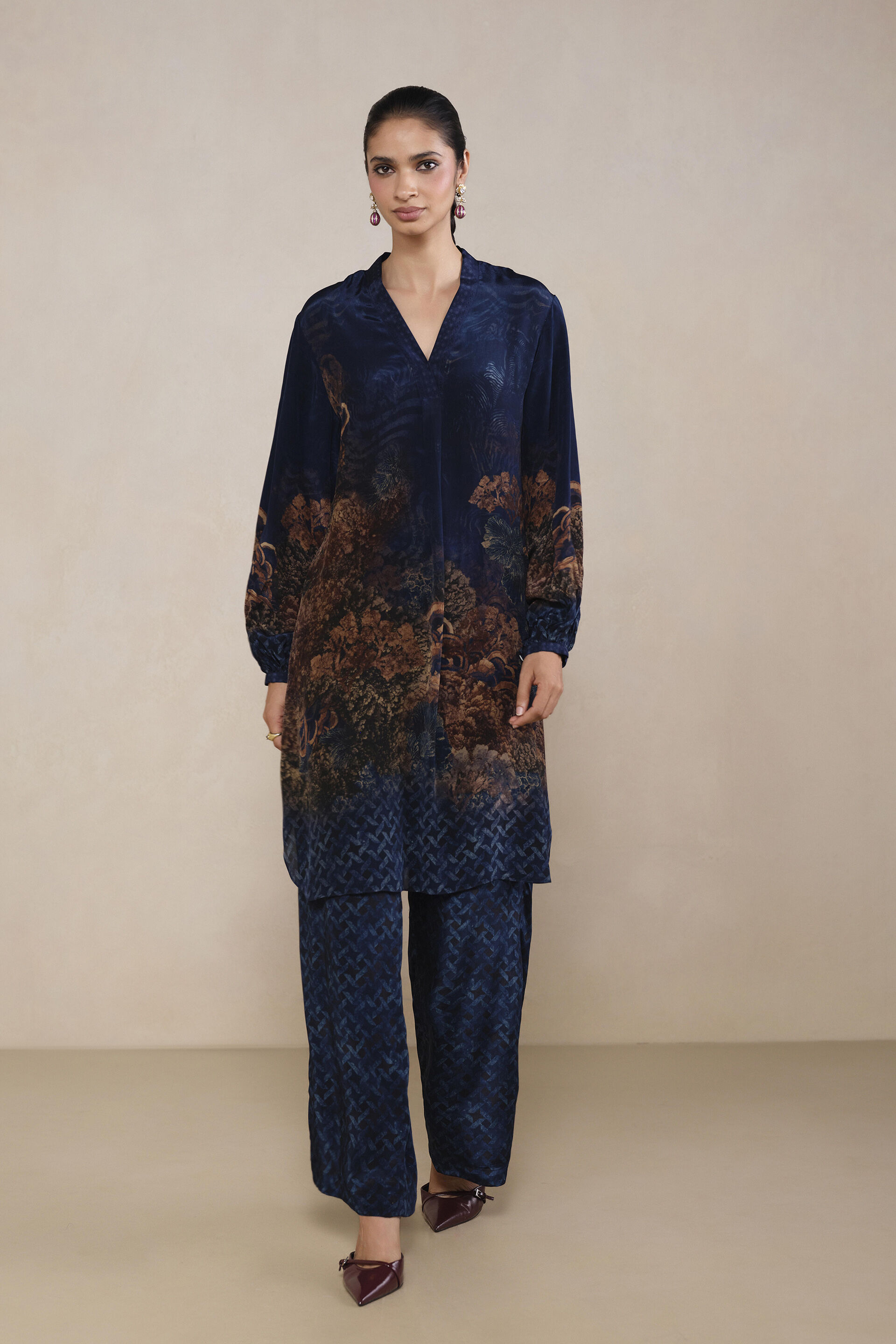 Rhea Printed Co-ord in Blue
