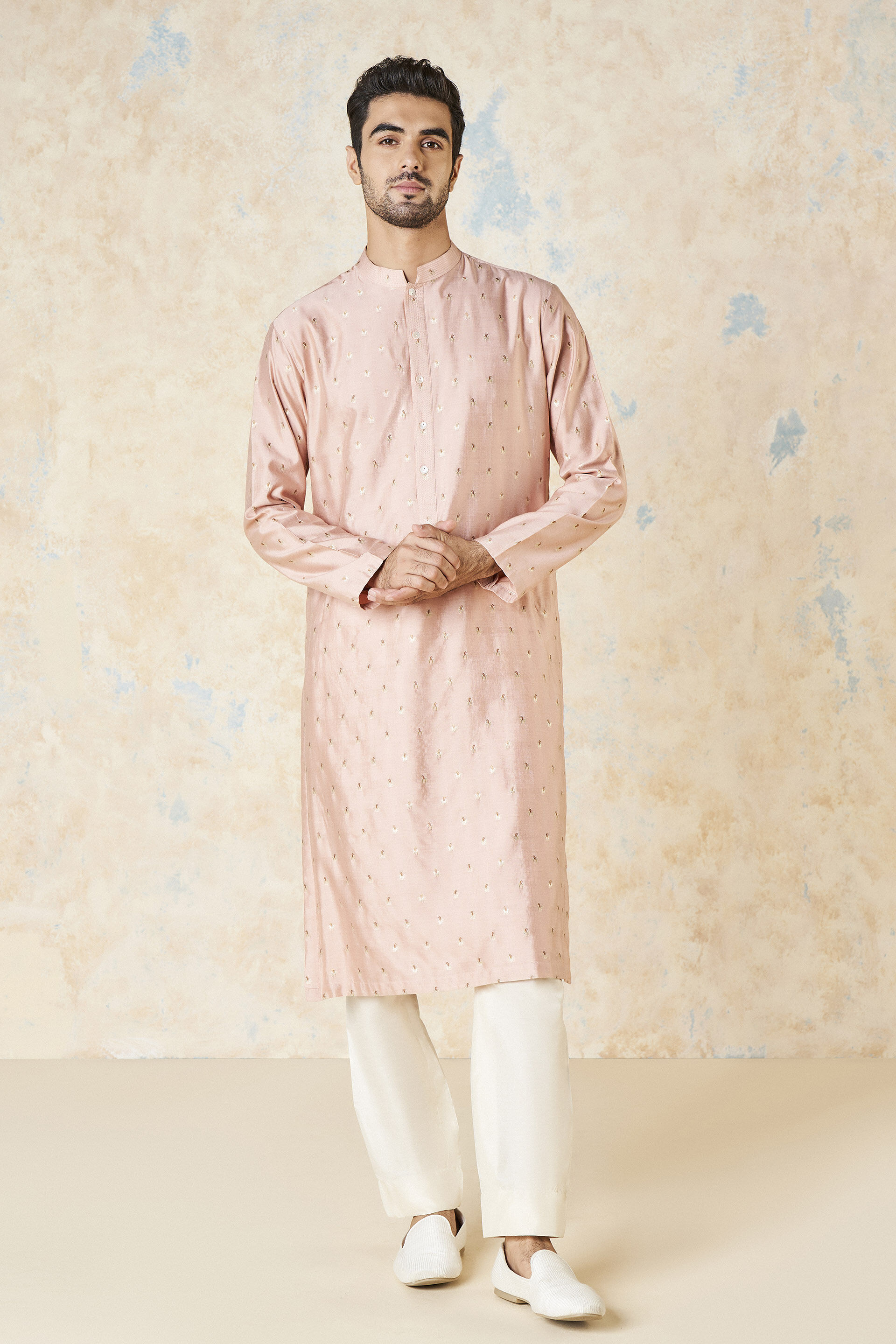 Risay Silk Kurta Pink