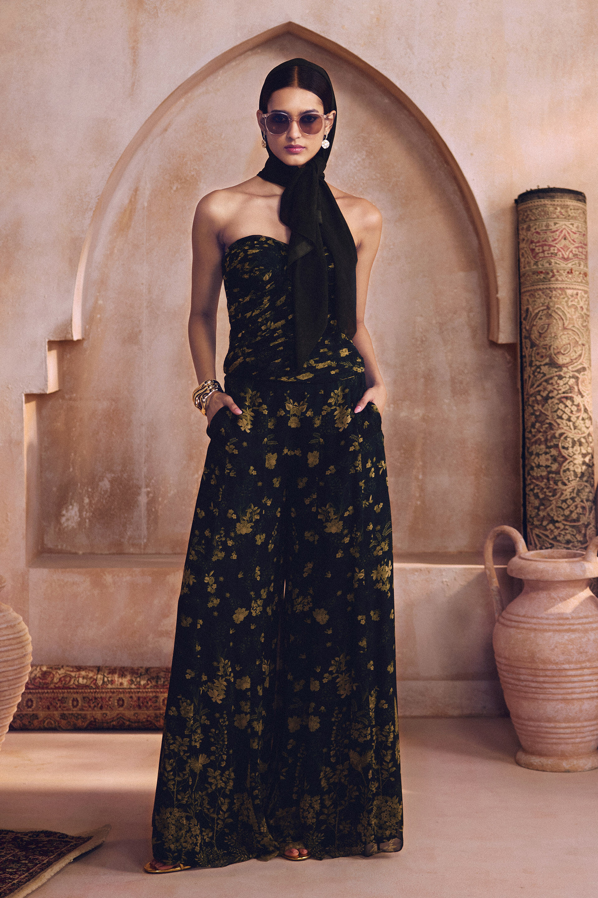 Yumna Palazzo Set - Green