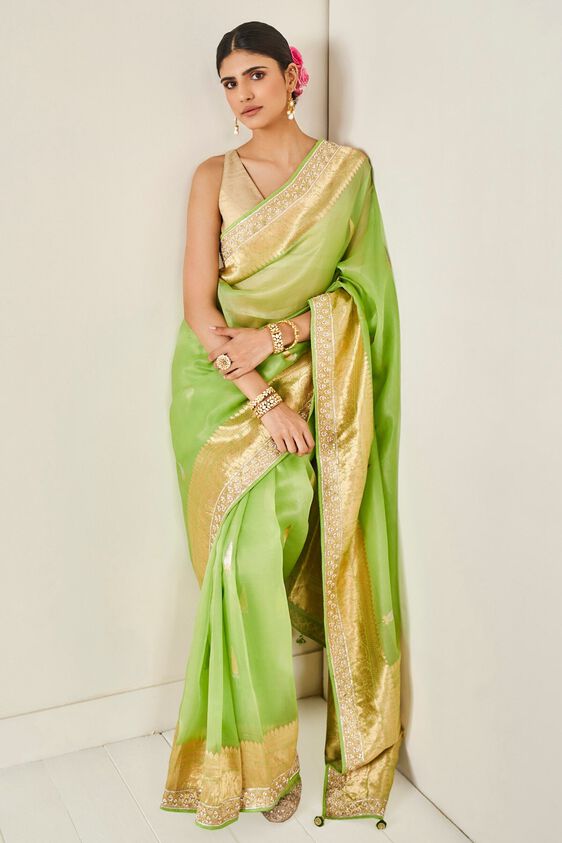 4 - Revatee Saree Set-Lime, image 4