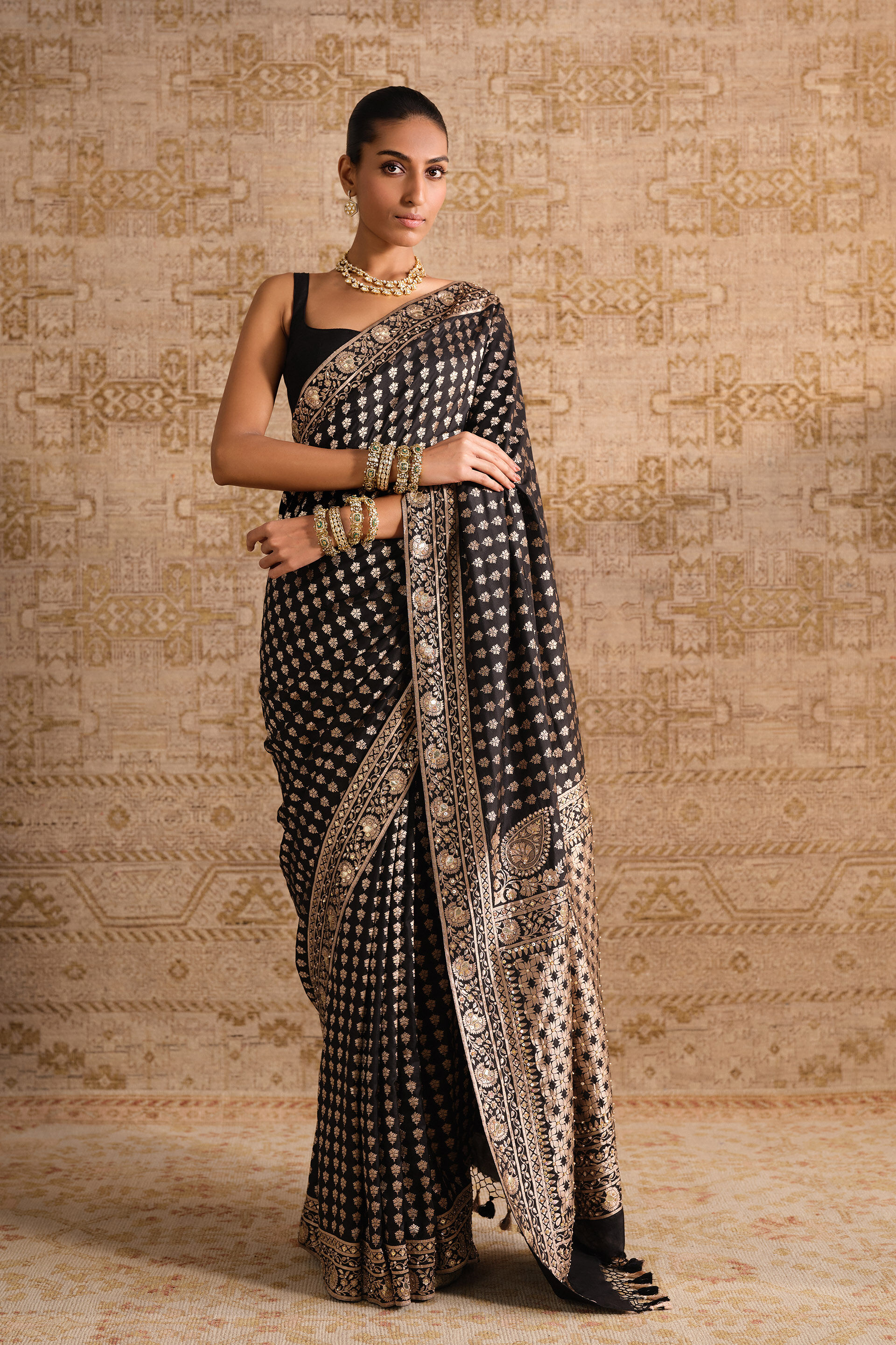 Arsheya Handwoven Benarasi Silk Saree - Black