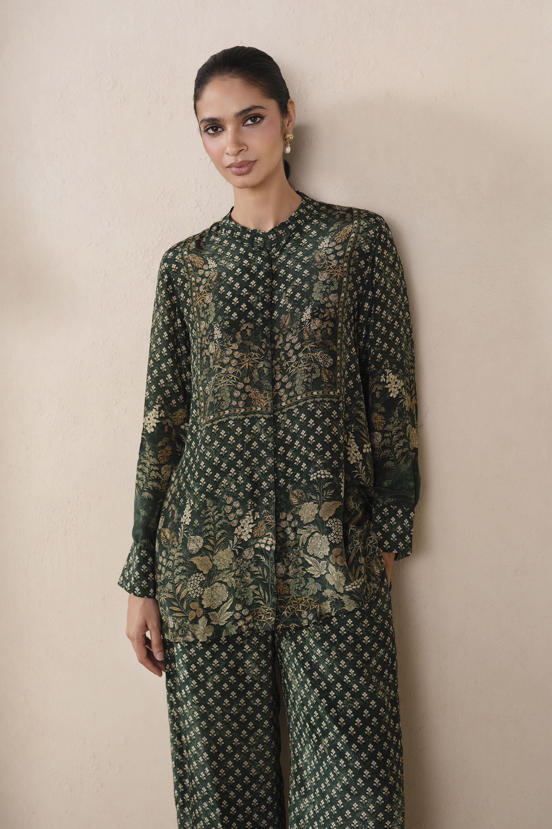 Ishka Printed Co-ord in Green, Green, image 3