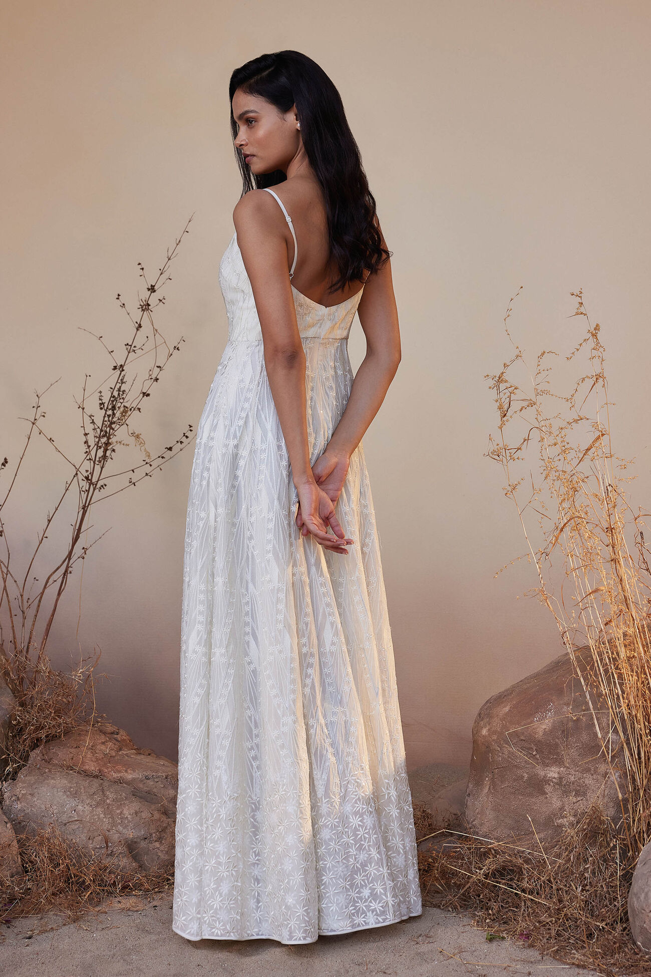 Josiane Embroidered Gown - Ivory, Ivory, image 3
