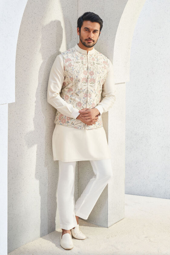 Nivan Nehru Jacket, Ivory, image 1