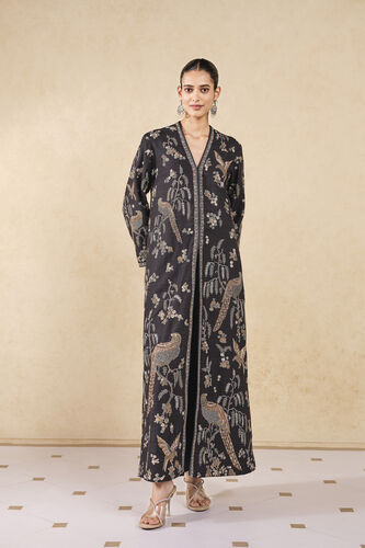 Song Of The Wildforest Embroidered Silk Jacket Set - Black, Black, image 1