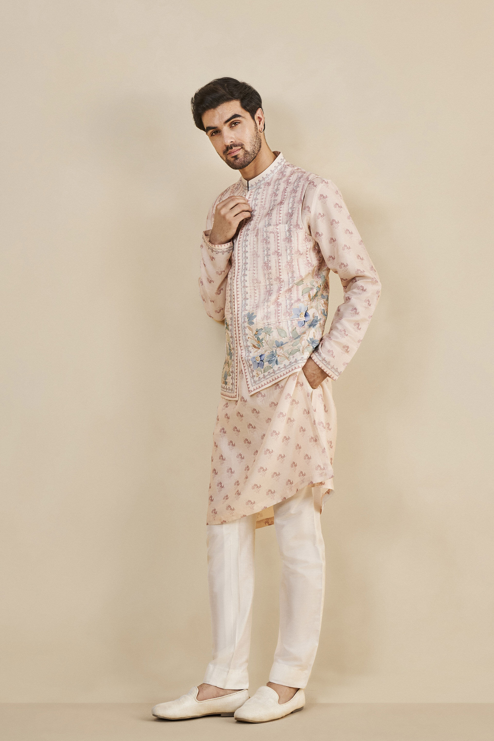 Rohak Nehru Jacket - Salmon