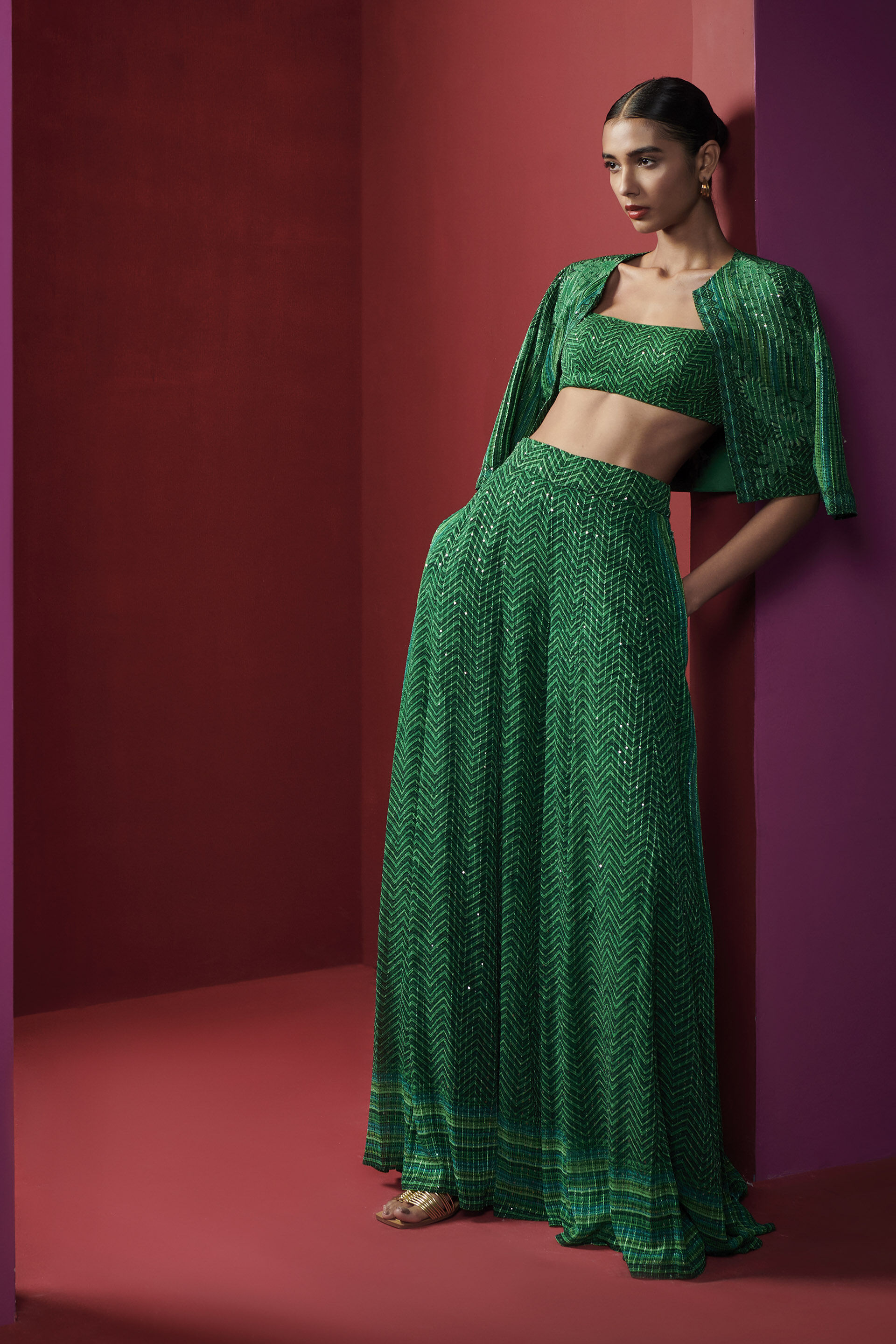 Lysandra Jacket Set Green