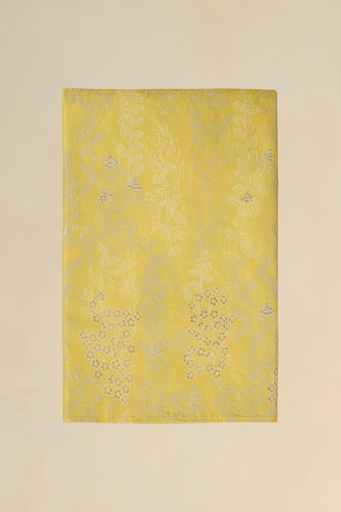 Allamanda Embroidered Georgette Saree - Yellow, Yellow, image 7