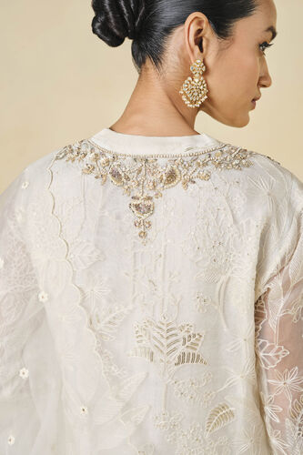 Samandar Embroidered Suit Set, Cream, image 5