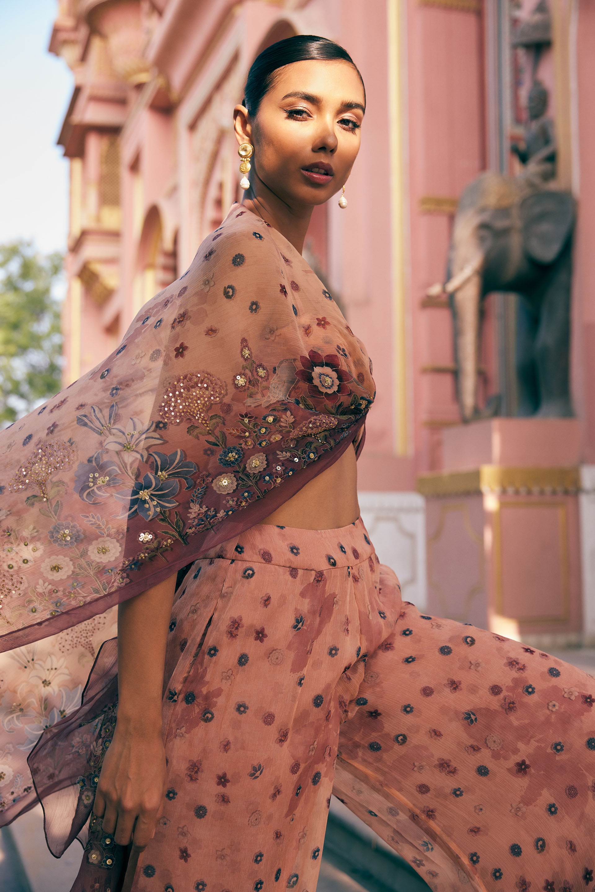 Nazaha Pant Set - Peach, Peach, image 12