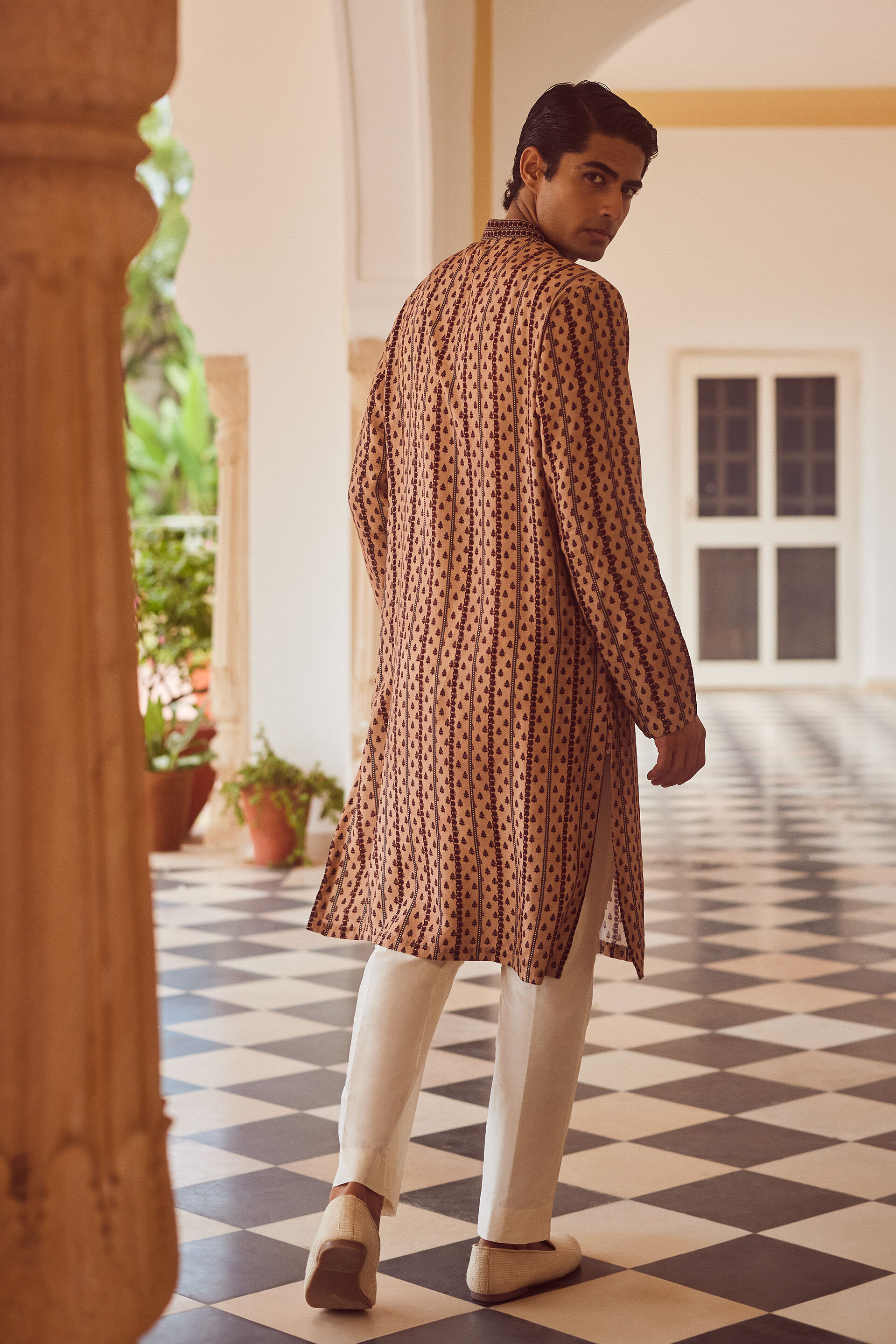 Drish Silk Kurta - Maroon