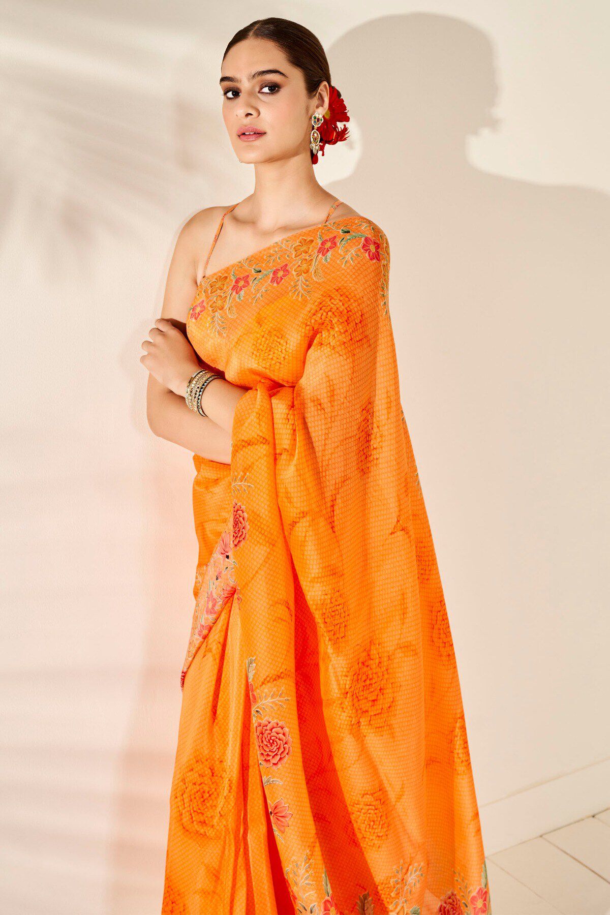 Anya Saree - Orange, Orange, image 6