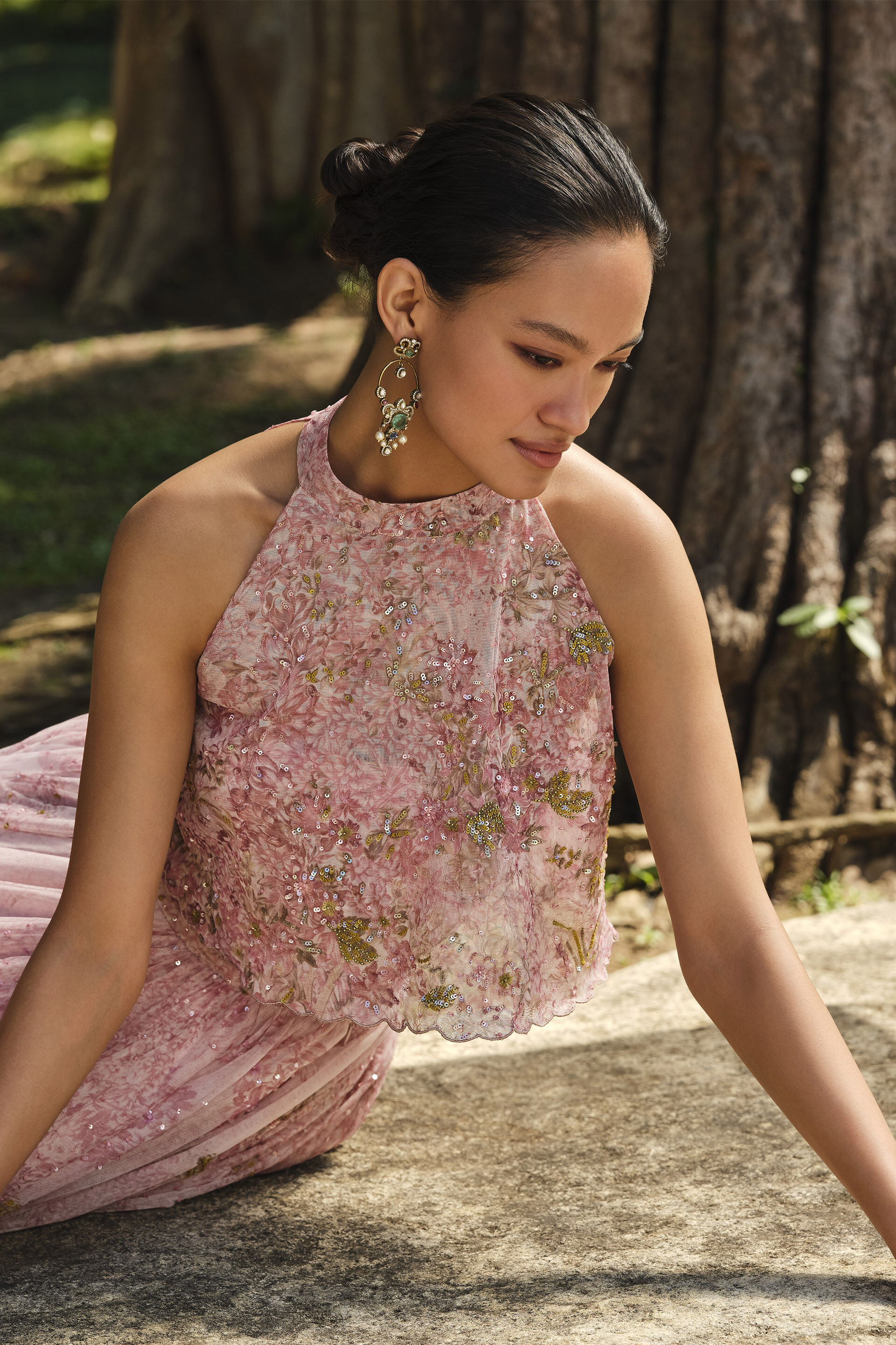 Buy Designer Seraphim Embroidered Skirt Set - Blush Online