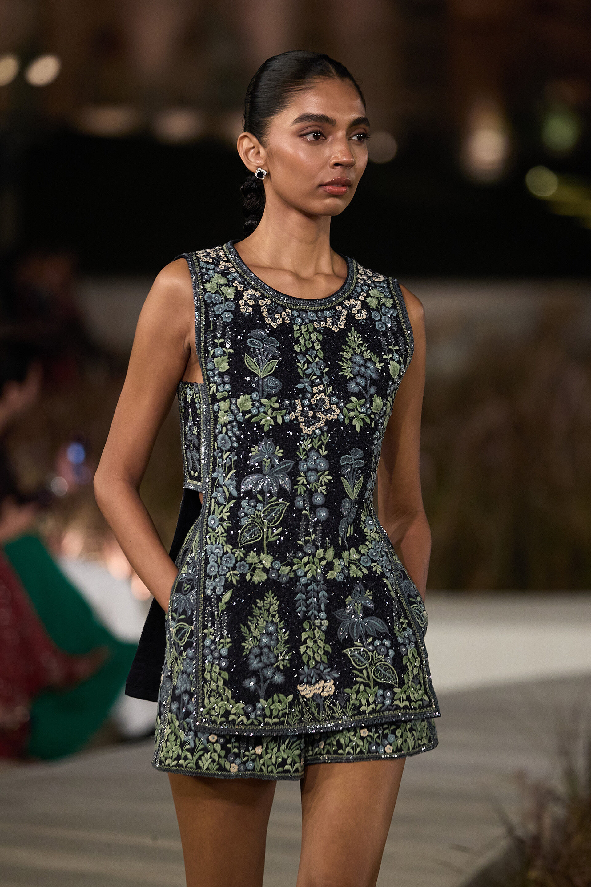 Jarylo Embroidered Silk Co-ord - Blue